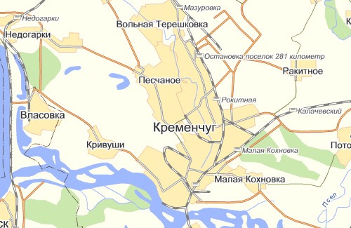 Карта Кременчука