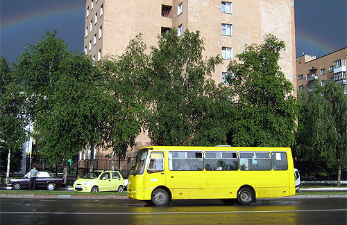 Автобус «Богдан А09202» на ул. Зеньковской в Полтаве