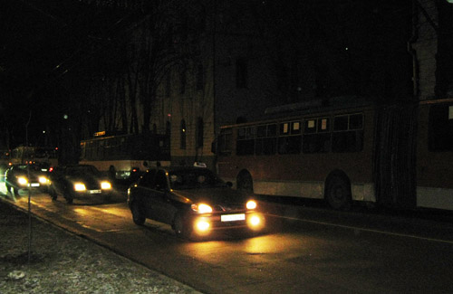 У Полтаві гірлянда зупинила рух тролейбусів
