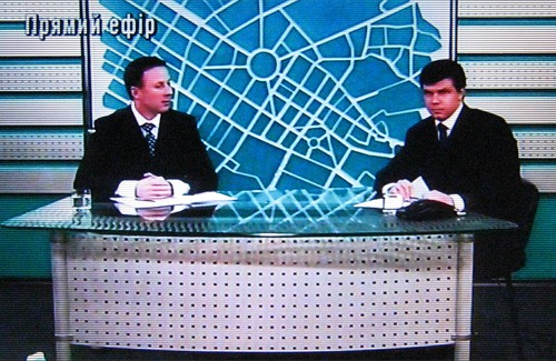 Андрей Матковский и Игорь Кужик в прямом эфире телестудии «Місто»