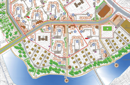 Фрагмент детального плану території мікрорайну «Лазурний»