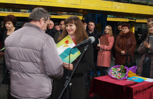 Ольга Борисенко на урочистому заході у Полтавському ТРЗ