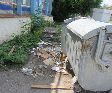 В Полтаве возле 5-ой больницы свалена куча мусора