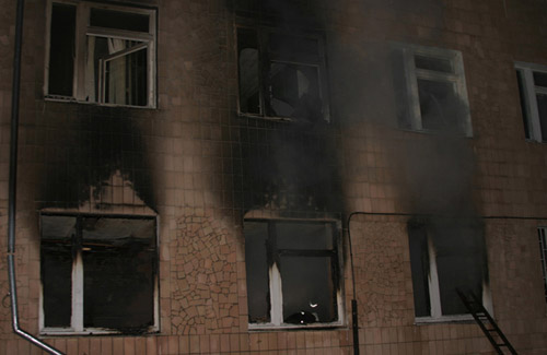 Відділення Новосанжарської районної лікарні  яке постраждало від вогню