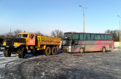 На Полтавщині рятувальники відбуксирували автобус «Луганськ — Київ»