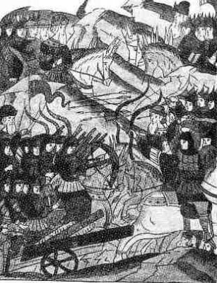 Битва на Ворсклі. Малюнок з Лицевого літописного зводу