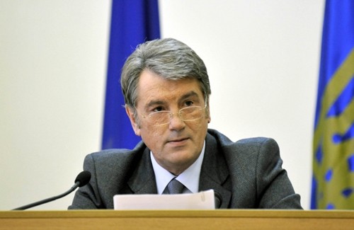 Віктор Ющенко під час робочої поїздки до Полтавської області 12 листопада 2009 р.
