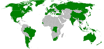 Страны, в которых присутствуют представительства Гринпис
