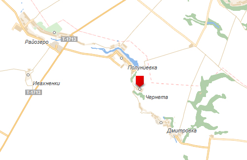 Село Чернета на мапі Оржицького району