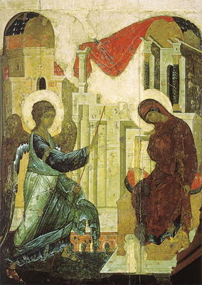Благовіщення. Ікона св. Андрія Рубльова.