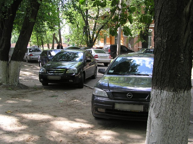 Паркування автомобілів на газонах по вул. Лідова біля УМВС області