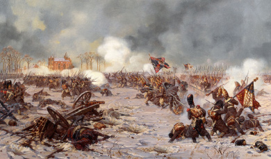 Атака русской пехоты в битве при Прейсиш-Эйлау