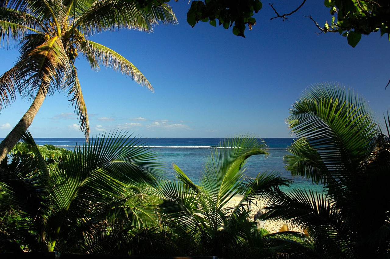 Вид на Тихий океан с северо-западного берега острова Тонгатапу