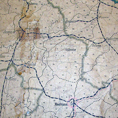 Железная дорога Гадяч - Ахтырка на карте 1921 года