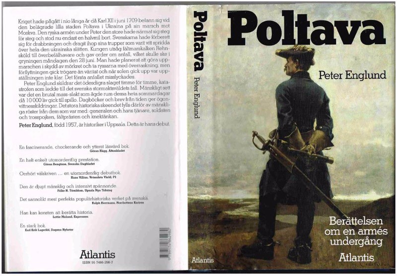 Обкладинка шведського видання книги про Полтавську битву