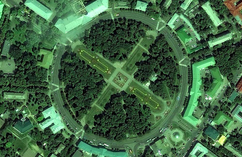 Супутниковий знімок центру Полтави