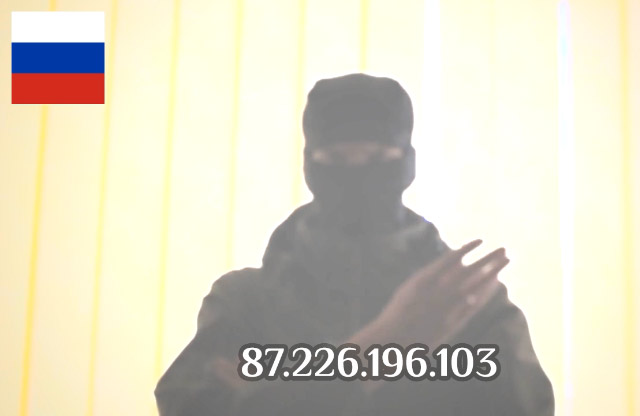 Видеообращение «полтавского мстителя» на фоне офисных жалюзи [без звука]