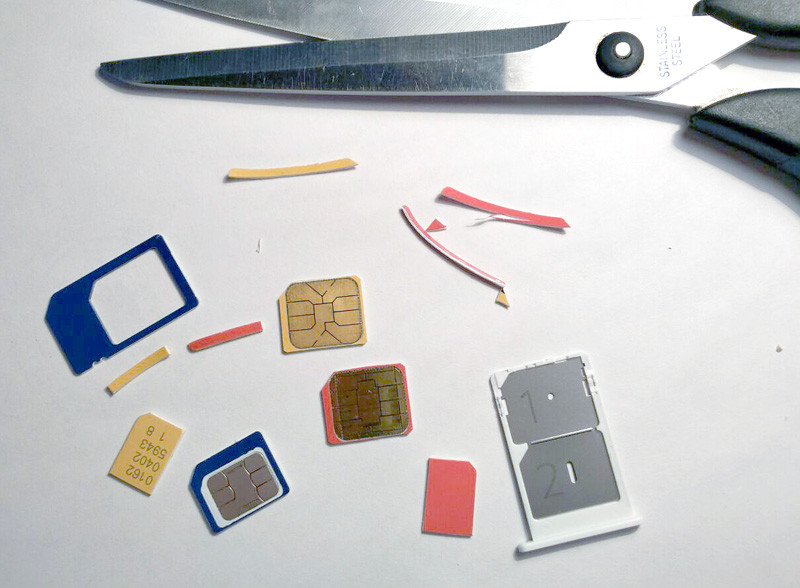 Обрезка SIM-карты до формата micro-SIM
