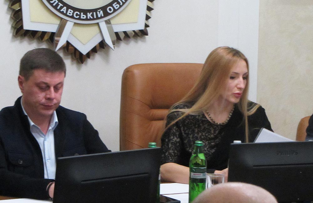 Юрій Тимоха та Ірина Степаненко під час засідання поліцейської комісії