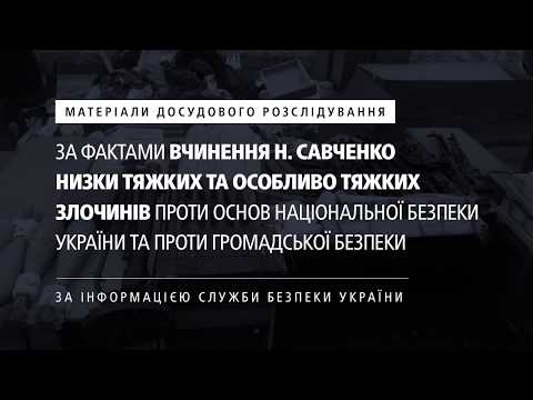 Матеріали досудового розслідування за фактами вчинення злочинів Н. Савченко