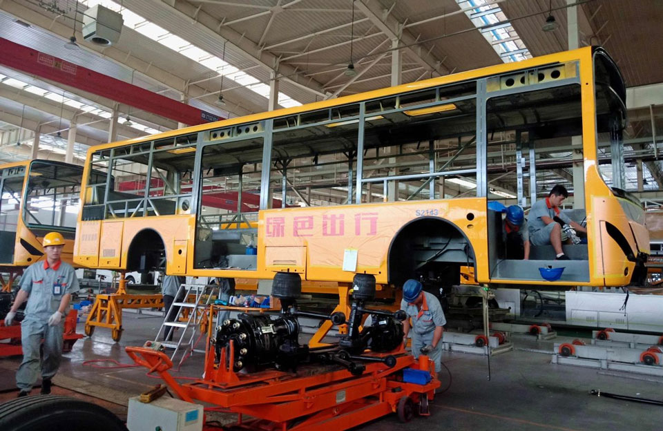 Китайський завод з виробництва електробусів у провінції Шаньдун