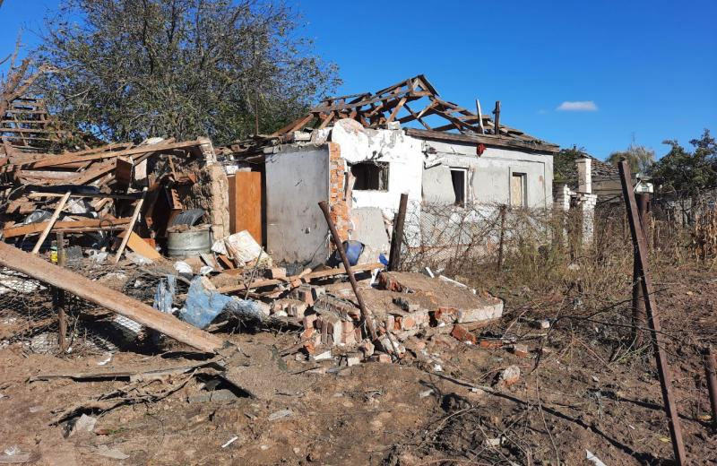 Будинок у Кременчуцькому районі, зруйнований внаслідок російського обстрілу