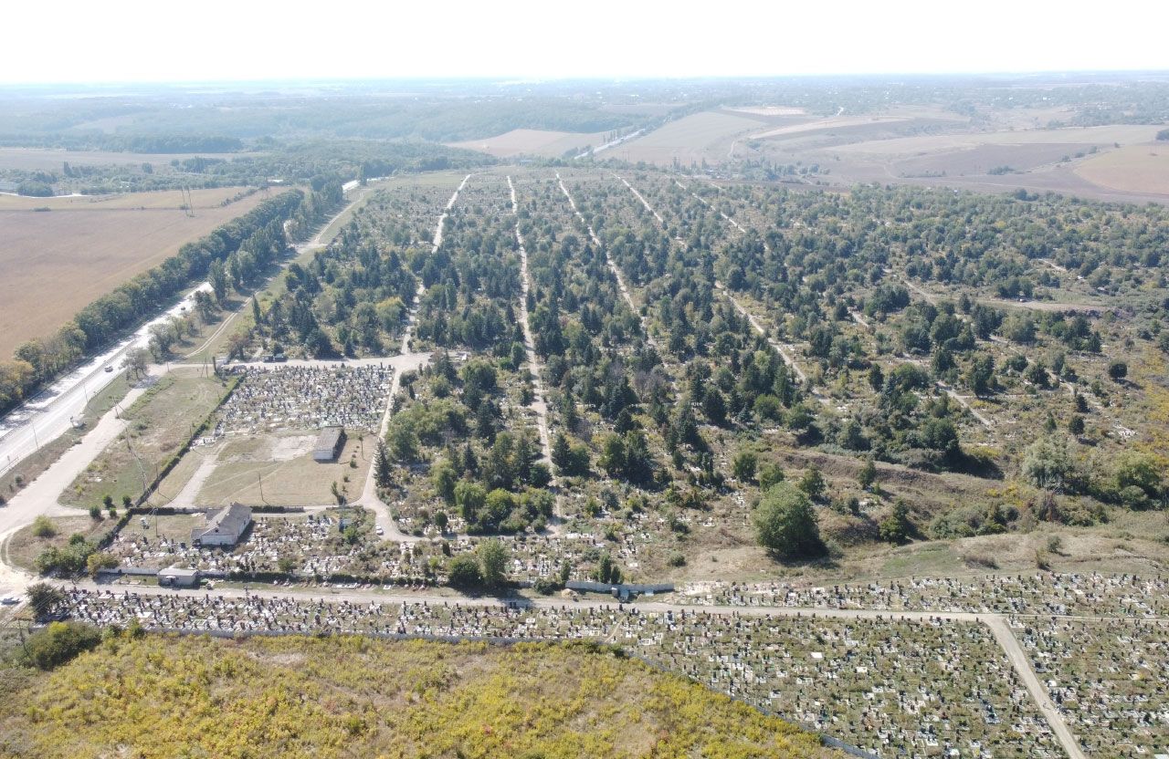 Розсошенське кладовище з висоти пташиного польоту