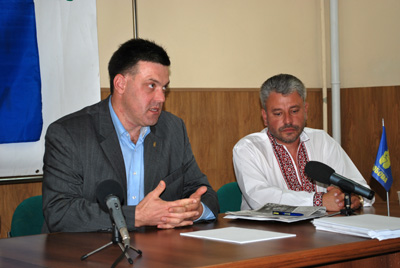 17 серпня в Полтаві провів прес-конференцію лідер Всеукраїнського об'єднання «Свобода» Олег Тягнибок