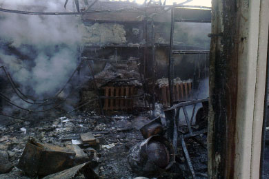 На Полтавщині згорів будівельний магазин