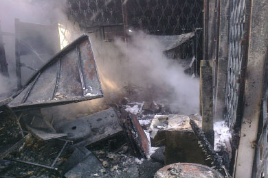 На Полтавщині згорів будівельний магазин