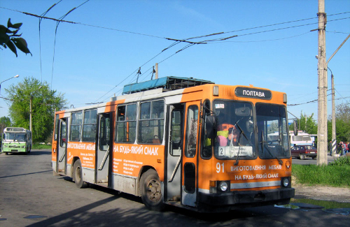 Тролейбус на конечной остановке «Рассошенцы»