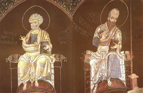 Апотостолы Павел и Петро. Мозайка. Монреаль