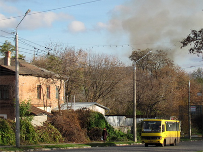 В центре Полтавы произошел пожар