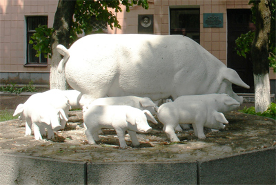Первый памятник свинье в Украине