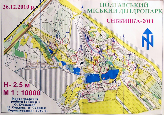 Карта соревнований по спортивному ориентированию "Снежинка 2011"