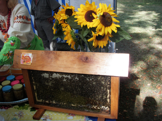 Хтось прикрашав свої торгові місця квітами, а хтось — і рамками з бджолами