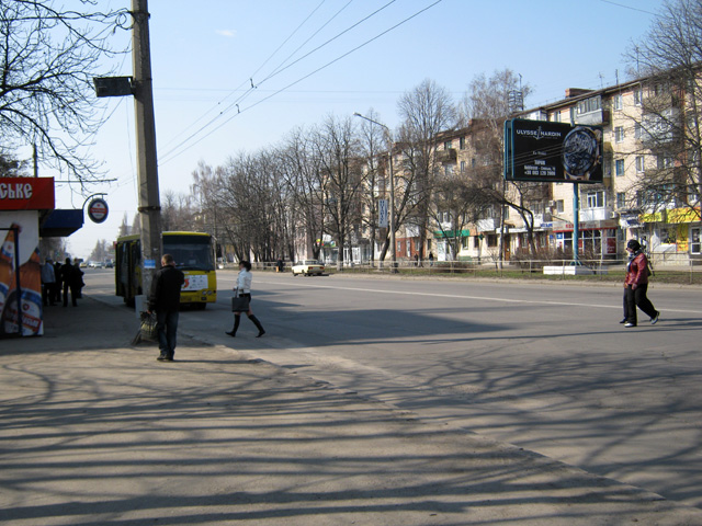 Як полтавці переходять дорогу біля зупинки Чайковського