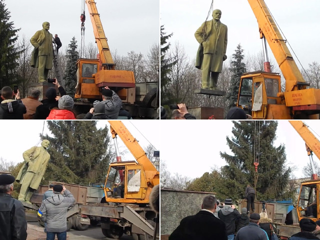 2014.02.23. Повалення пам’ятника Леніну у Лохвиці