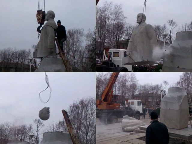 2014.02.26. Повалення пам’ятника Леніну у Семенівці