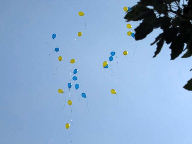 Школа №37: Синьо-жовті кульки відлитіли  в небо..