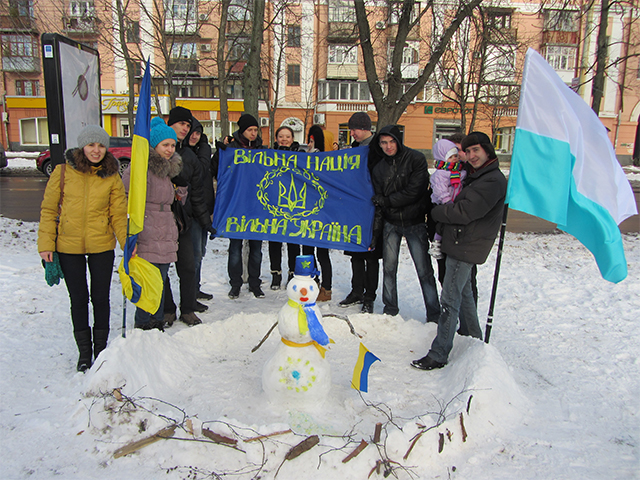 Прихильник Євромайдану. 14 грудня 2013 рік