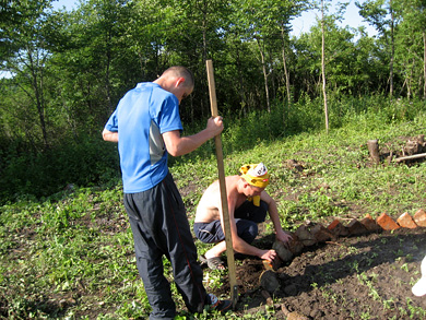 Волонтери з Дендропарку посадили клумби на Глинському пагорбі