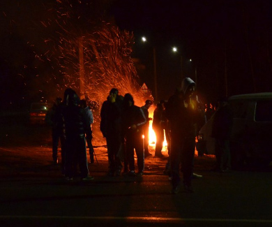 Міліція разом з протестуючими патрулюють в`їзд до Полтави