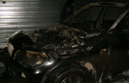 Спалений автомобіль Віктора Бажана