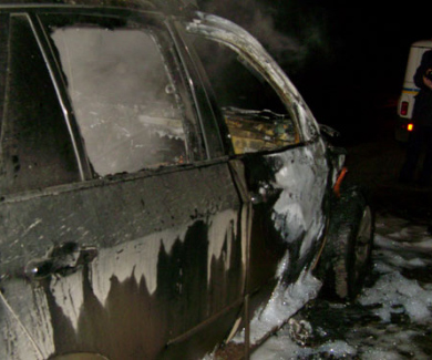 Спалений автомобіль Віктора Бажана