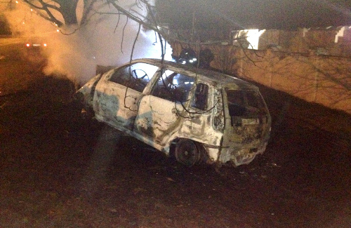 Сгоревший автомобиль «Fiat»