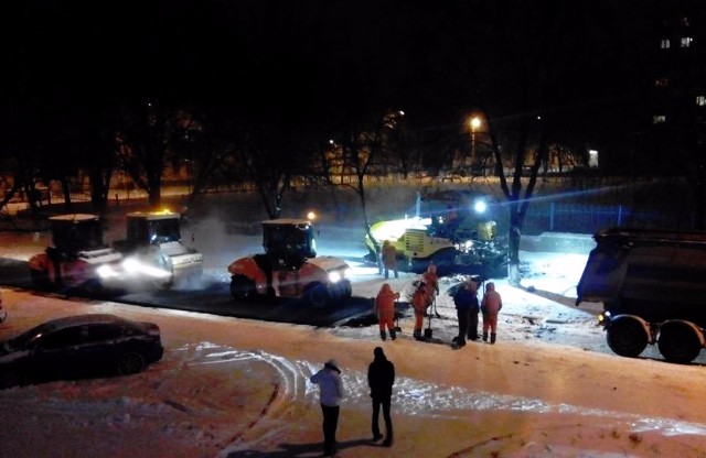 Ремонт дорожнього покриття на вул. Чорновола у грудні 2015 року