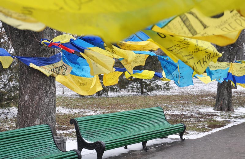 У центрі Полтави київська волонтерка влаштувала виставку прапорів ...