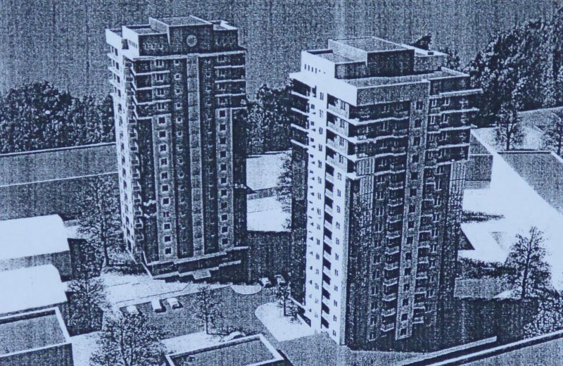 Перспективне зображення 16-поверхівок на вул. Матросова