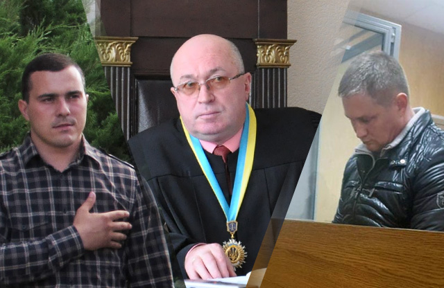 Олександр Колесников, суддя Анатолій Савченко та Олексій Соловйов